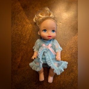 Disney Enchanted Nursery Cute Baby Girl Doll Cinderella Blue Dress